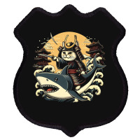 Ninja Cat Samurai Riding Shark Shield Patch | Artistshot