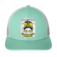 Childhood Cancer Warrior Support Squad Gold Ribbon Messy Bun Snapback Trucker Cap | Artistshot