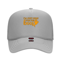 Halloween T  Shirti´m Just Here For The Boos Ghost Orange Color Text Foam Trucker Hat | Artistshot