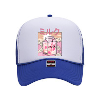 Japanese Pastel Retro Anime Kawaii Strawberry Milk Shake Foam Trucker Hat | Artistshot