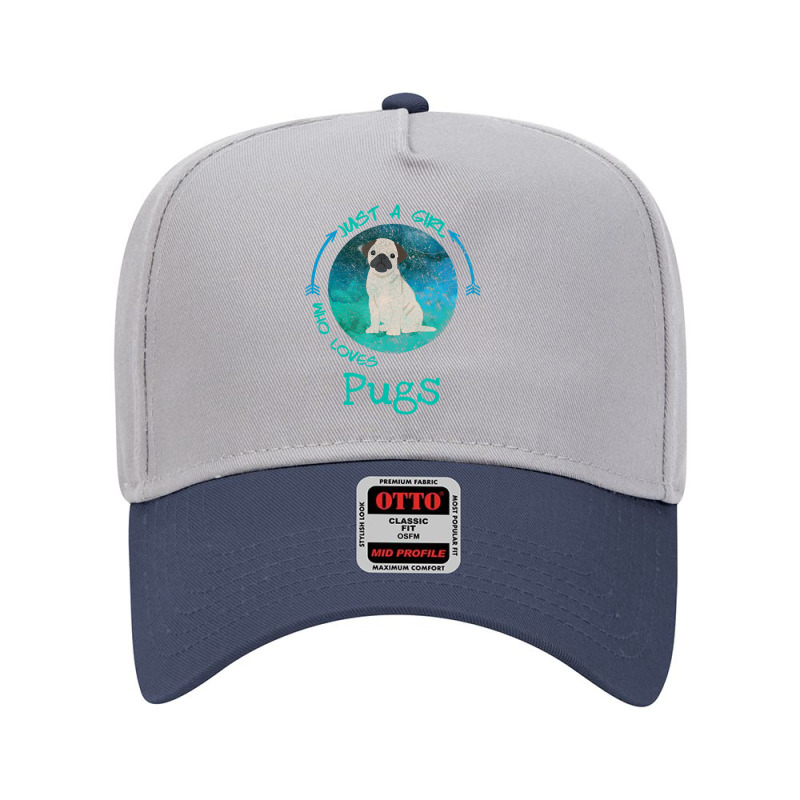 Funny Pug Just A Girl Who Loves Pugs Dog Lover Adjustable Baseball Cap | Artistshot