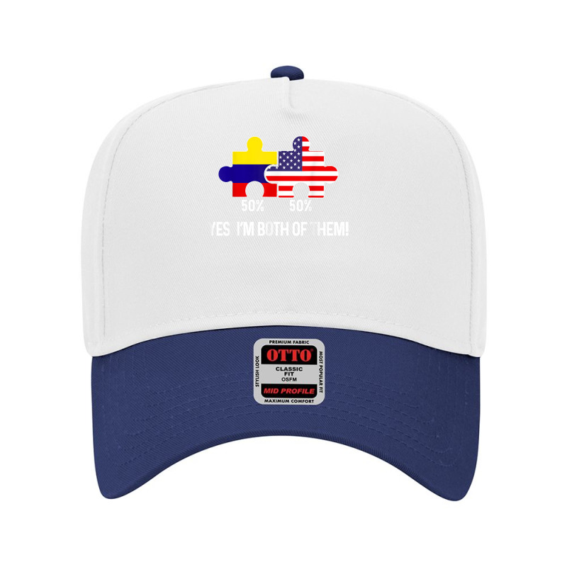 Half American Half Colombian Flag Combined Map Colombia Usa T Shirt Adjustable Baseball Cap by cm-arts | Artistshot