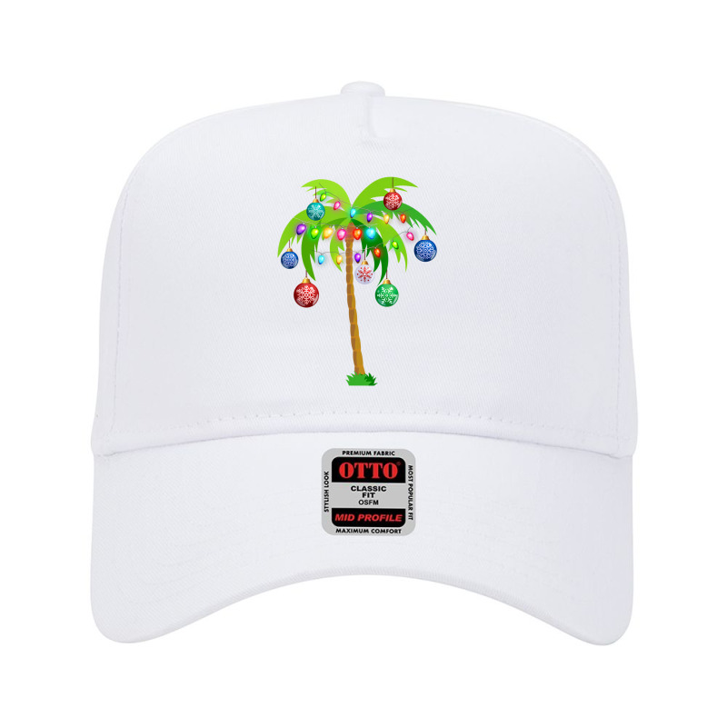 Christmas Lights Palm Tree Hawaii Beach Tropical Xmas Adjustable Baseball Cap by cm-arts | Artistshot