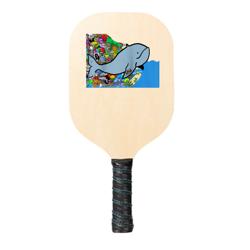 Blue Whale, Marine Sea Animal, Ocean Life, Surf, Art Work Raglan Baseb Pickleball Paddle | Artistshot