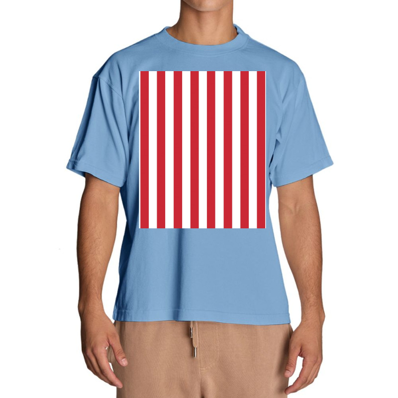 Red And White Vertical Stripes Pattern Graphic Urban Heavy T-shirt | Artistshot