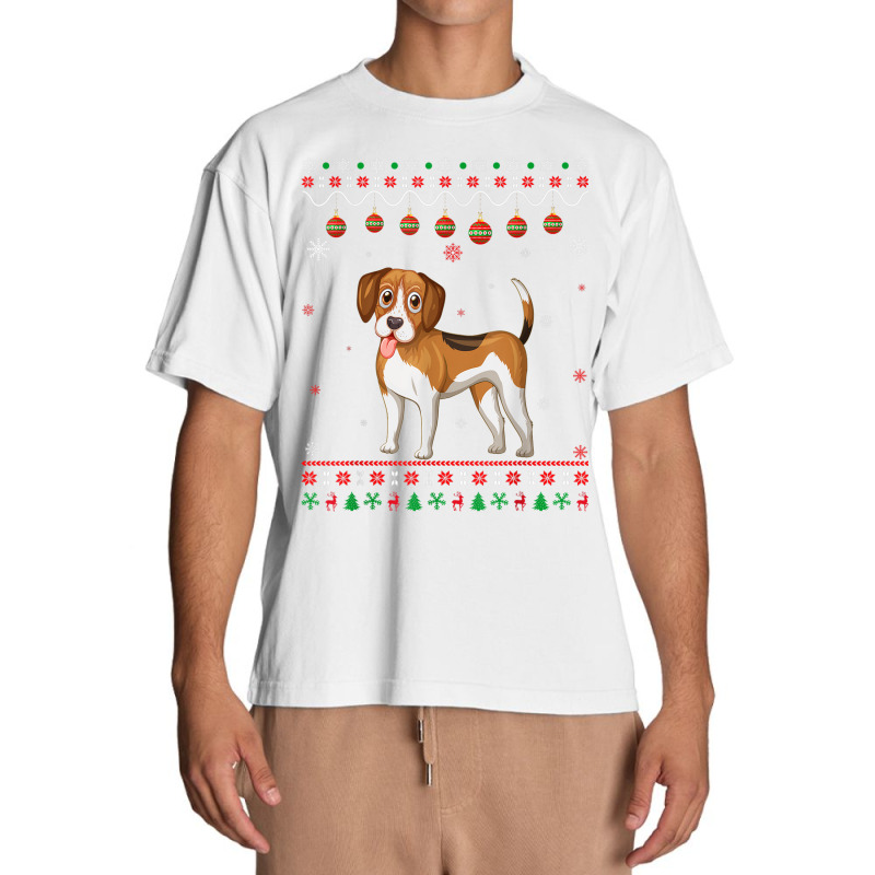 Beagle Dog Ugly Xmas Design Matching Ugly Christmas Holiday Urban Heavy T-shirt | Artistshot