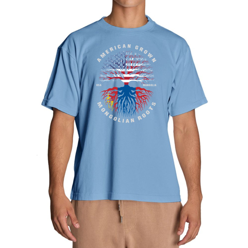 American Grown Mongolian Roots Mongolia Flag Urban Heavy T-shirt by ChandraGay | Artistshot