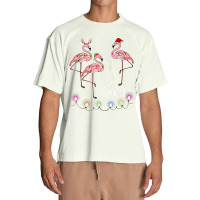 Santa Flamingo Tangled Up In Lights Christmas Urban Heavy T-shirt | Artistshot