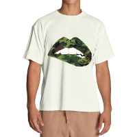 Camouflage Lips Mouth Military Kiss Me Biting Camo Kissing Urban Heavy T-shirt | Artistshot