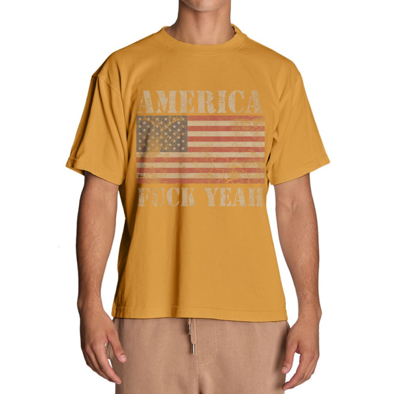 America Fuck Yeah Usa Quotes Patriotic Urban Heavy T-shirt by cm-arts | Artistshot