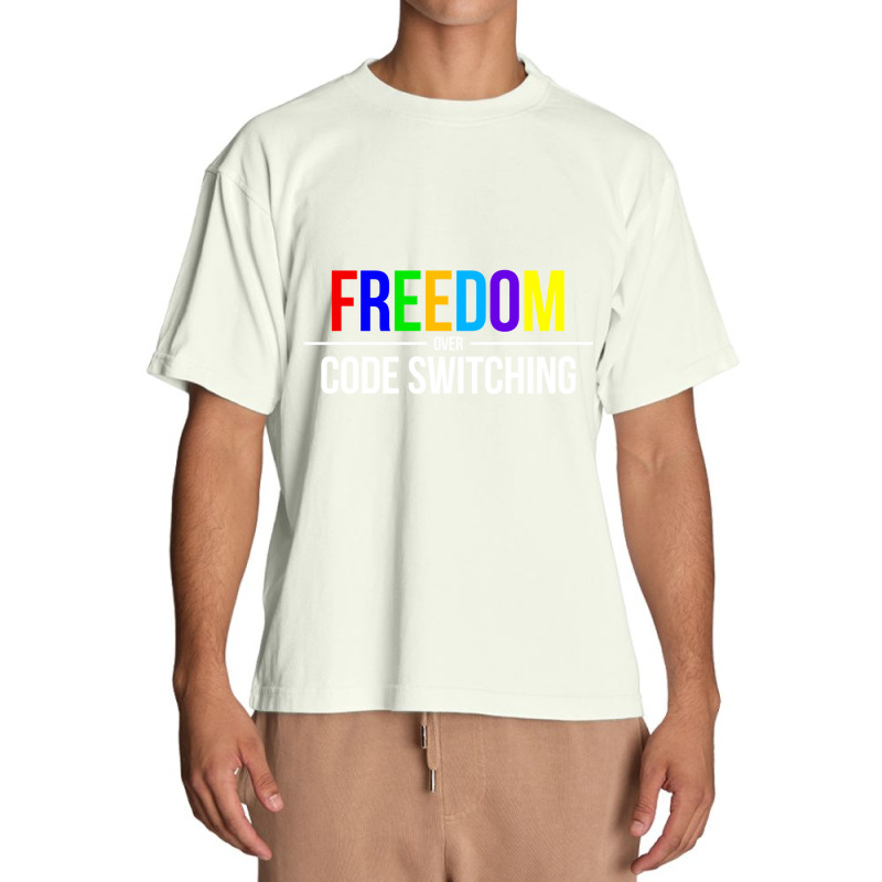 Freedom Over Code Switching Rainbow Long Sleeve T Shirt Urban Heavy T-shirt | Artistshot