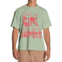 Just A Girl Who Loves Horses Pink Urban Heavy T-shirt | Artistshot