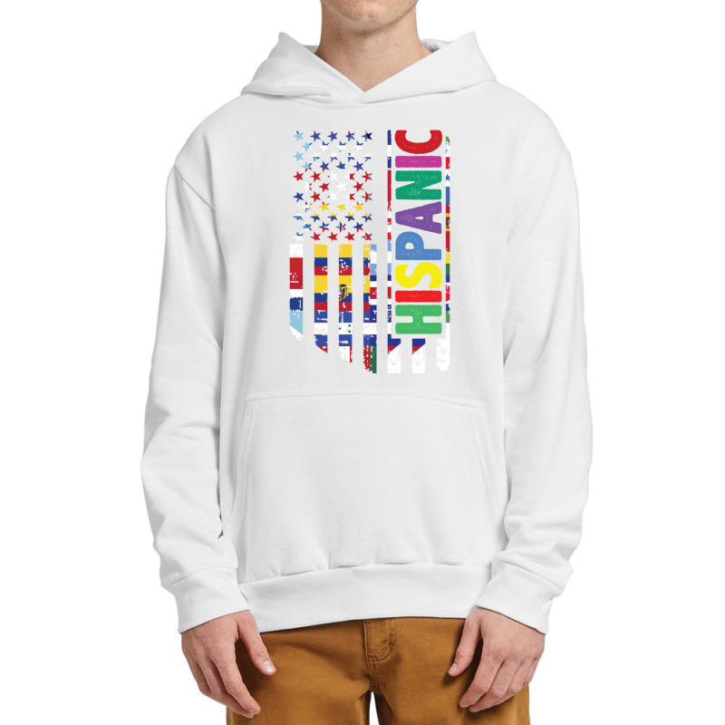 Usa And Latin American Countries Flag Hispanic Heritage Pullover Hoodi Urban Pullover Hoodie by cm-arts | Artistshot