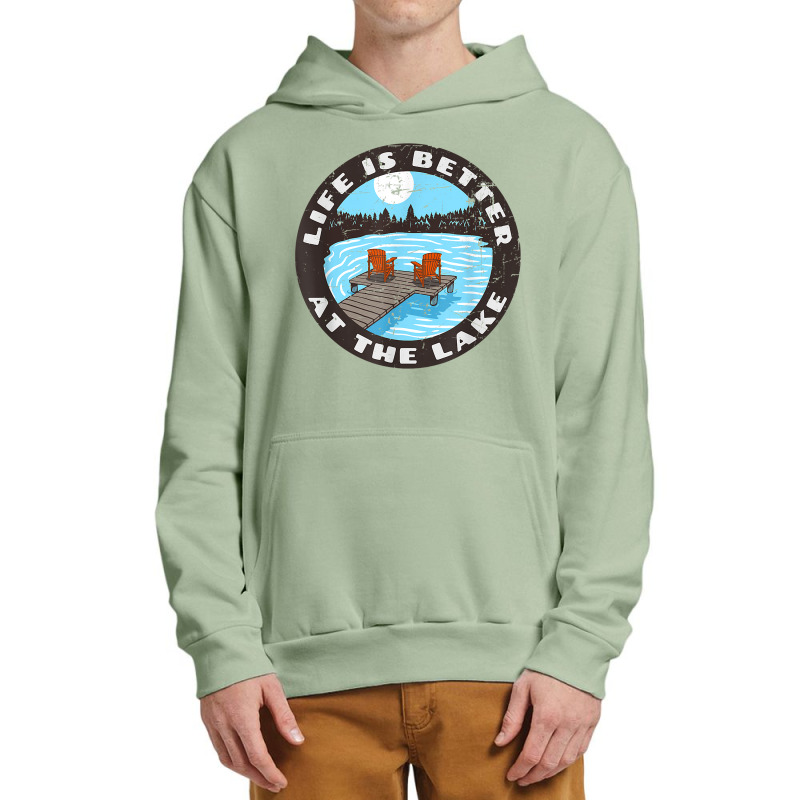 Life Is Better At The Lake   Relaxing Dock Adirondack Chair T Shirt Urban Pullover Hoodie | Artistshot