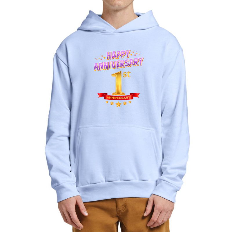 Happy 1st Anniversary Urban Pullover Hoodie | Artistshot