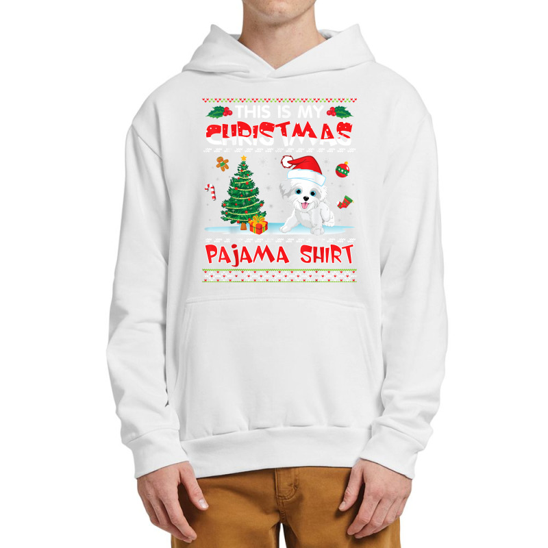 Morkie Dog Dancing On Snow Gift This Is My Christmas Pajama T Shirt Urban Pullover Hoodie | Artistshot