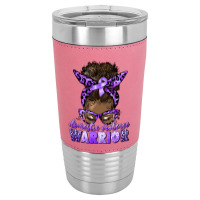 Domestic Violence Warrior Afro Messy Bun Leatherette Tumbler | Artistshot