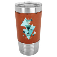 Geometric Triangle Compilation In Teal Leatherette Tumbler | Artistshot