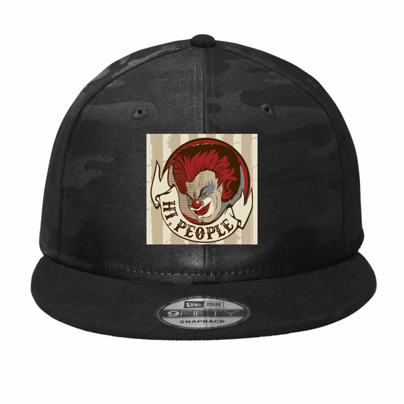 Clown Say Hi People Camo Snapback by Heri Iye | Artistshot