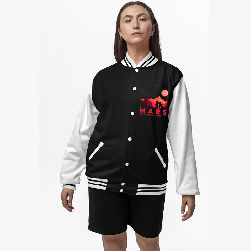 Red Mars Planet  Space National Park  Funny Mars Bomber Jacket | Artistshot