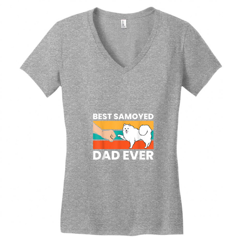 Best Samoyed Dad Ever Cute Samoyed Women's V-Neck T-Shirt by yuyurumpung | Artistshot