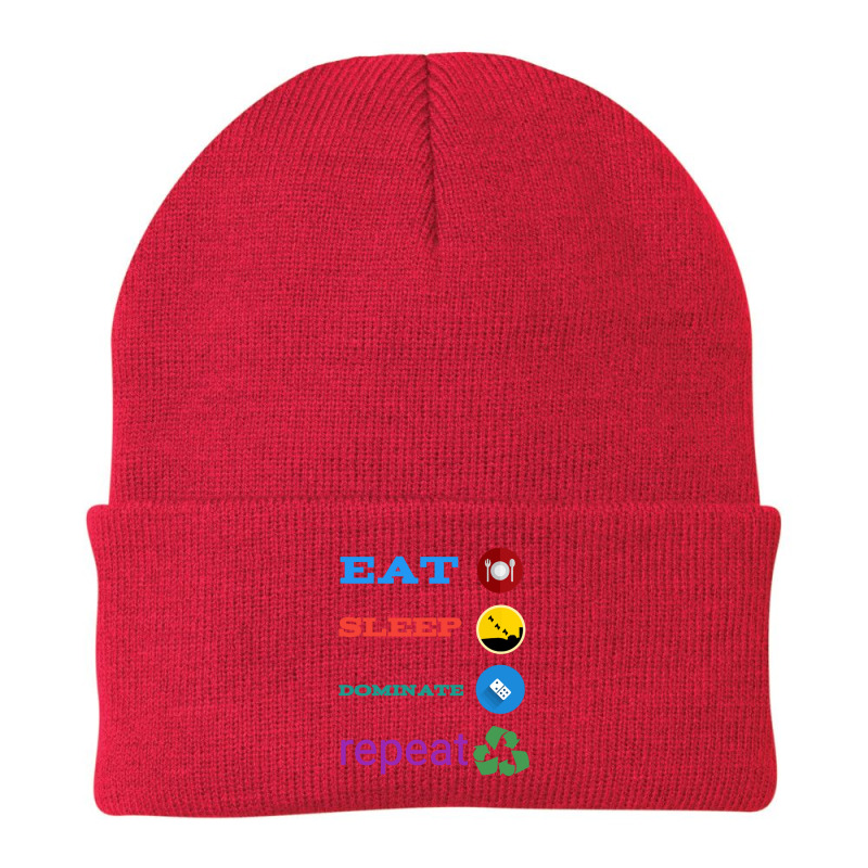 Eat Sleep Dominate Repeat Beanie by milasindi | Artistshot