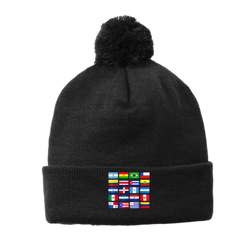 Vintage Latin American Flags Hispanic Heritage Month T Shirt Pom Pom Beanie by rostinoko | Artistshot