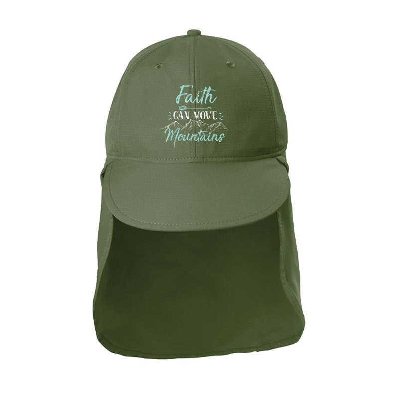 Faith Can Move Mountains Bible Verse Holy Religious Week Women My Favo Sun Shade Cap | Artistshot