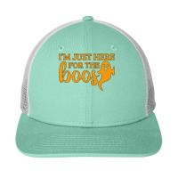 Halloween T  Shirti´m Just Here For The Boos Ghost Orange Color Text Snapback Trucker Cap | Artistshot