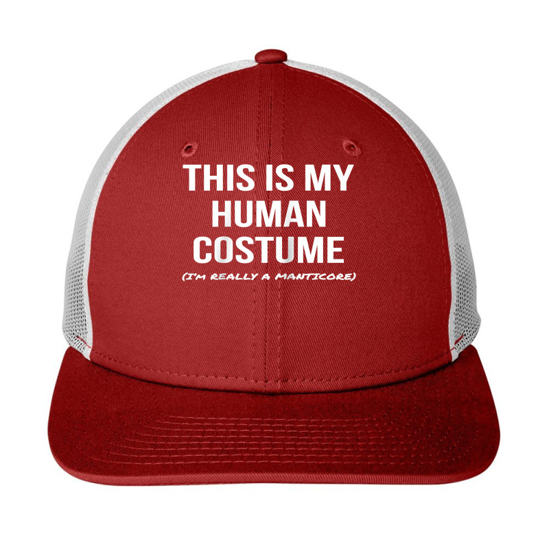 Human Costume I'm A Manticore Halloween Costume Raglan Baseball Tee Snapback Trucker Cap | Artistshot