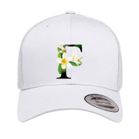 Floral Initial Letter F Retro Trucker Cap | Artistshot