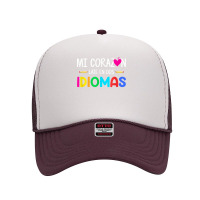 Mi Corazon Late En Dos Idiomas, Bilingual Spanish Teacher T Shirt Foam Trucker Hat | Artistshot