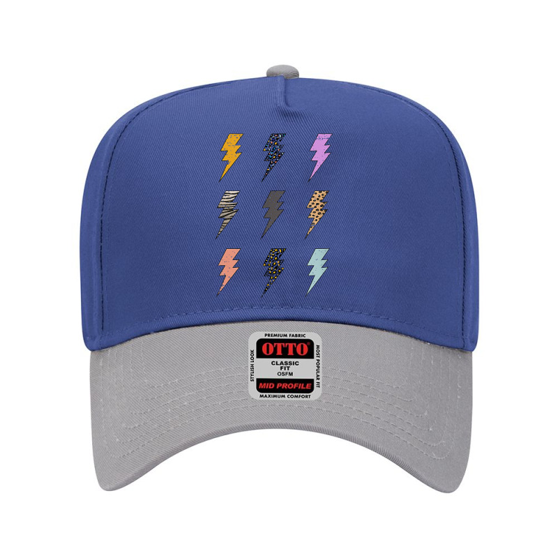 Retro Lightning Bolt T Shirt Adjustable Baseball Cap by cm-arts | Artistshot