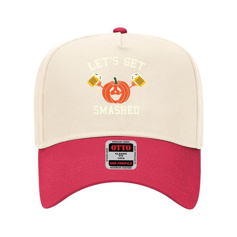 Halloween Drinking Shirt   Pumpkin Says Let's Get Smashed Long Sleeve Adjustable Baseball Cap by zheralalumo | Artistshot