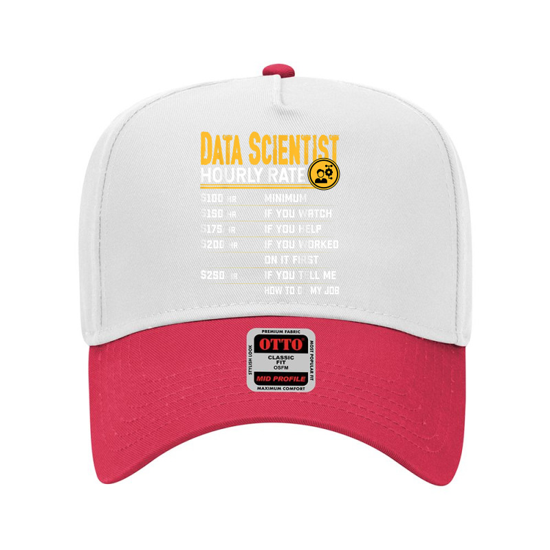 Data Scientist Hourly Rate   Funny Data Analytics Adjustable Baseball Cap by Uniform | Artistshot