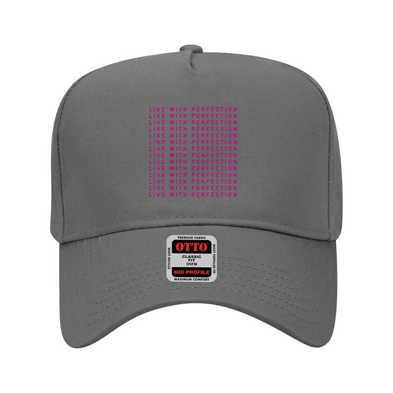 Live With Perfection Pink Typography Pattern Aesthetic Adjustable Baseball Cap | Artistshot