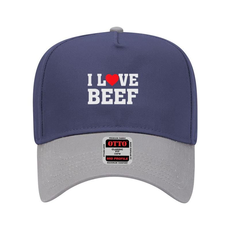 I Heart Love Beef Cow Meat Food Lover Adjustable Baseball Cap by cm-arts | Artistshot