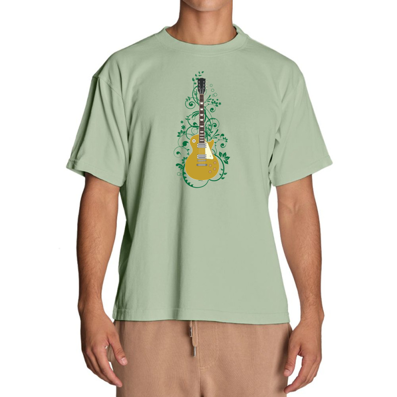 Gold Lp Style Electric Guitar Flowering Vines 1 Urban Heavy T-shirt | Artistshot