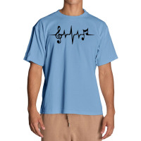 Music Pulse Heartbeat Notes Clef Frequency Wave Sound Festival Urban Heavy T-shirt | Artistshot