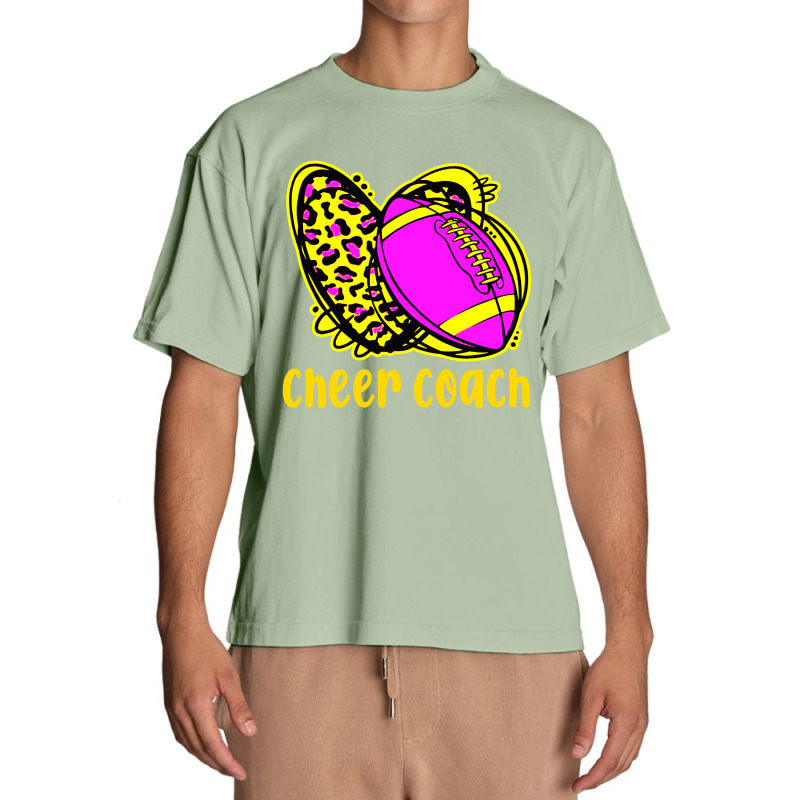 Cheer Coach Leopard Cheerleading Football Mom Urban Heavy T-shirt | Artistshot