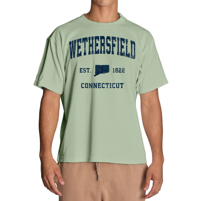 Wethersfield Connecticut Ct Vintage Athletic Navy Sports Des T Shirt Urban Heavy T-shirt by phillidarsz | Artistshot