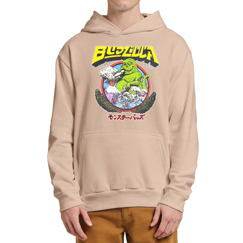 Budzilla, Budzilla Invades Hawaii, The Budzilla, Budzilla Art, Budzill Urban Pullover Hoodie | Artistshot