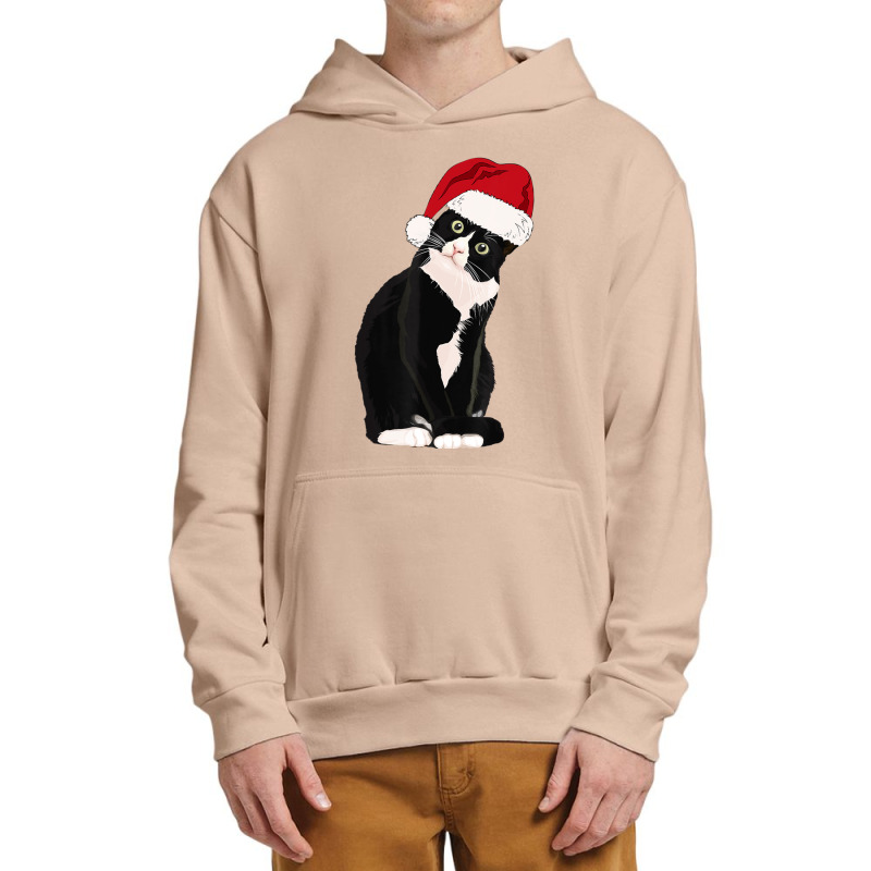 Tuxedo Cat Meow Christmas Cat Catmas Cute Tuxie Lover Urban Pullover Hoodie by cm-arts | Artistshot