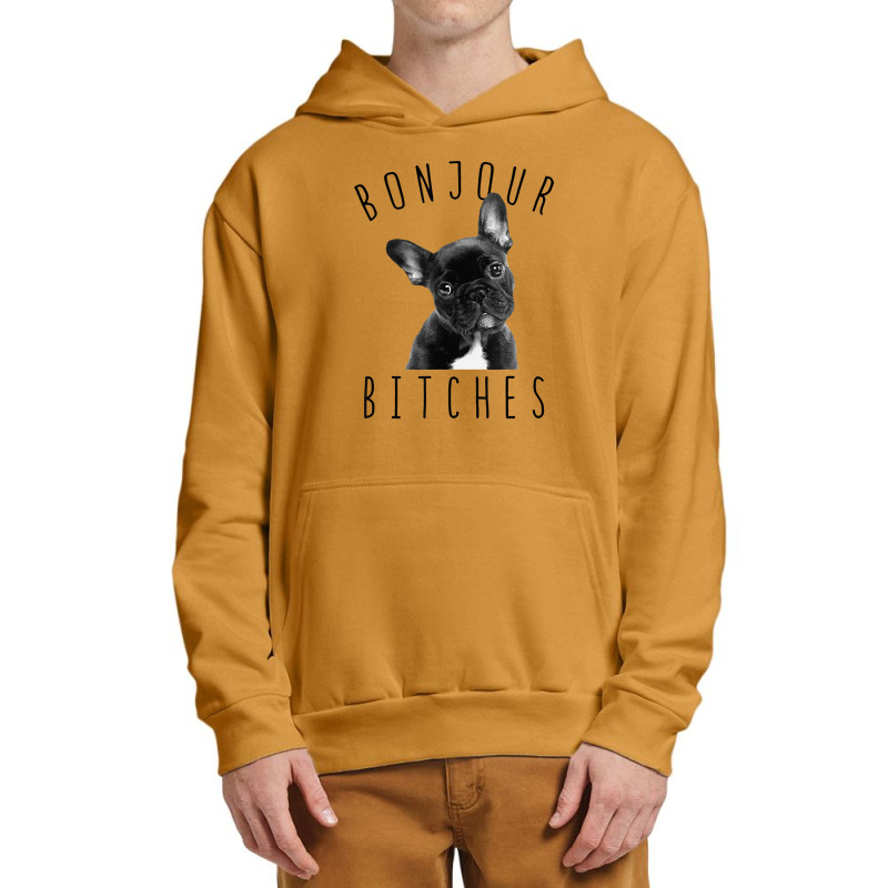 Bonjour Bitches Funny French Bulldog Dog Lover Gift Urban Pullover Hoodie | Artistshot