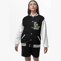 Eat Sleep Soccer Repeat Soccer Player Gift Green Bomber Jacket | Artistshot