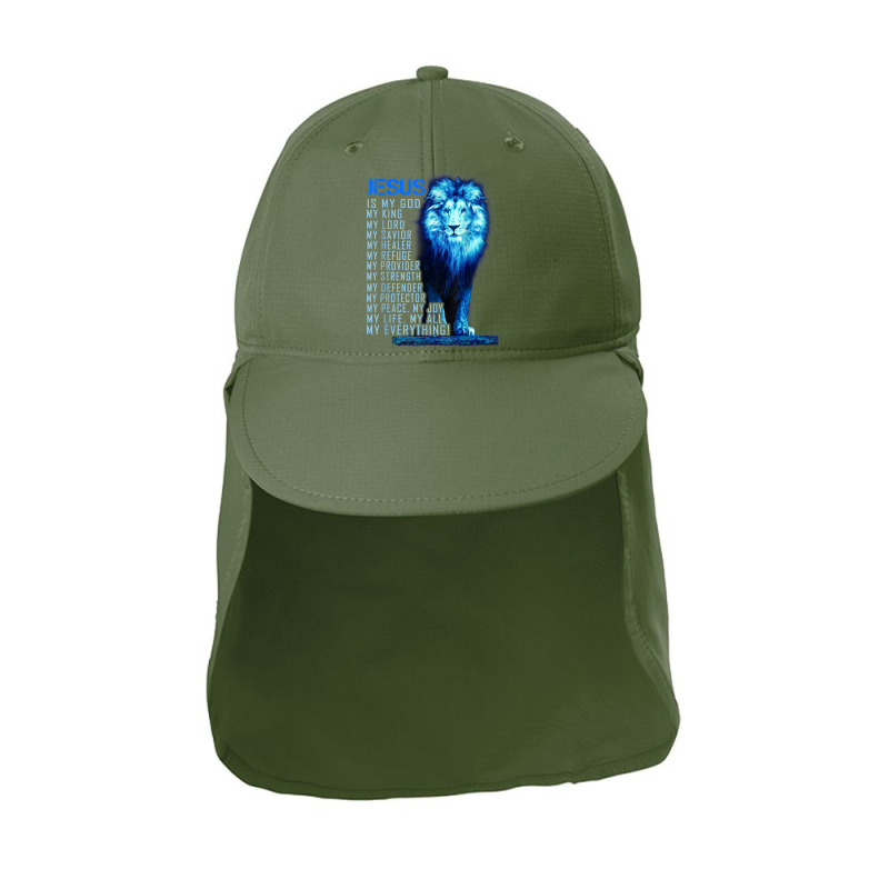 Jesus Is My God King My Lord My Savior Blue Lion Christian Graphic Sun Shade Cap by Aria-Proctor | Artistshot