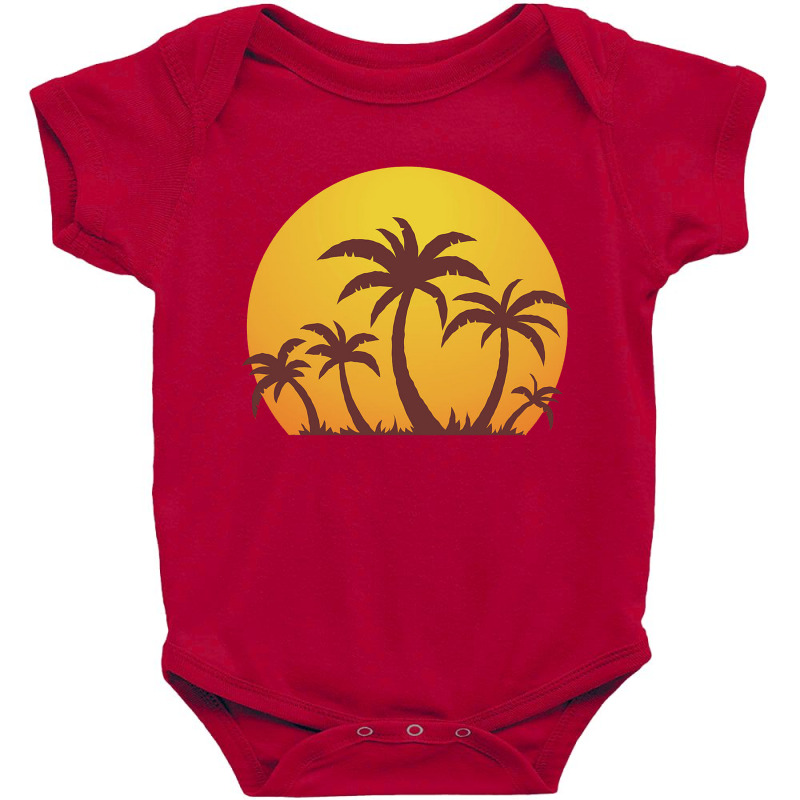 Palm Trees And Sun Baby Bodysuit by Madun | Artistshot