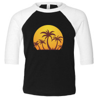 Palm Trees And Sun Toddler 3/4 Sleeve Tee | Artistshot