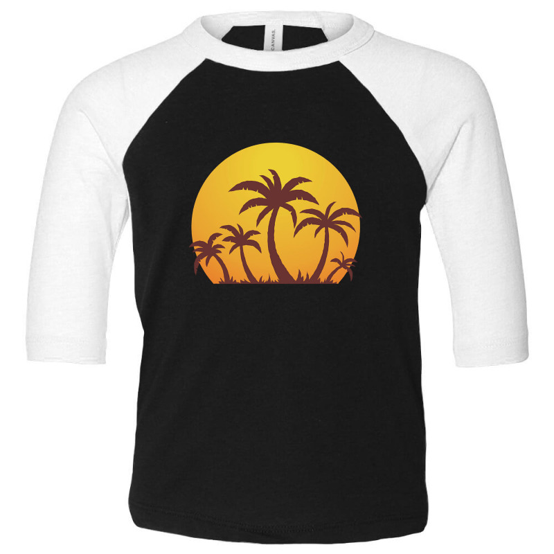 Palm Trees And Sun Toddler 3/4 Sleeve Tee by Madun | Artistshot