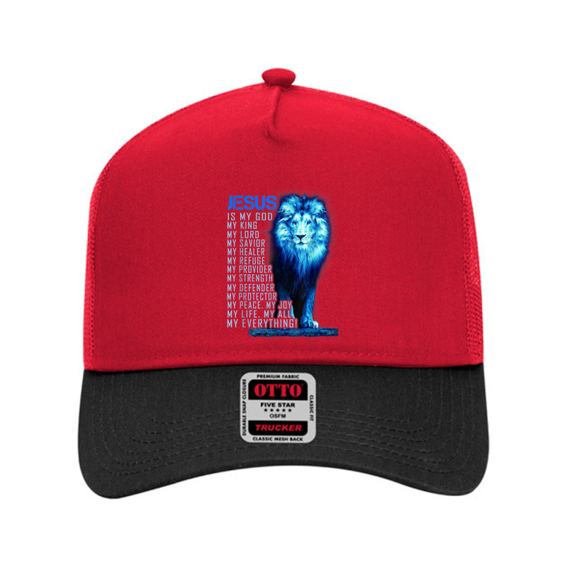 Jesus Is My God King My Lord My Savior Blue Lion Christian Graphic Mesh Back Trucker Hat by Aria-Proctor | Artistshot